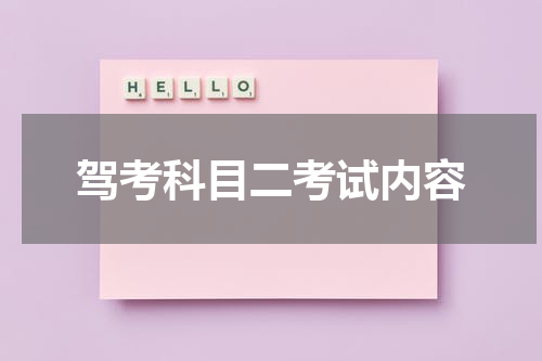 驾考科目二考试内容