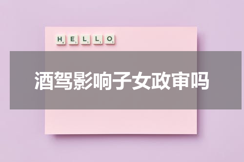 酒驾影响子女政审吗