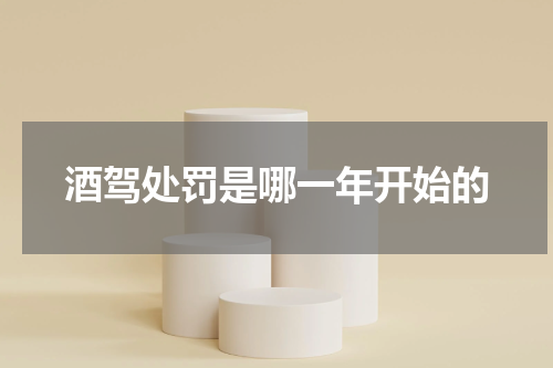 酒驾处罚是哪一年开始的