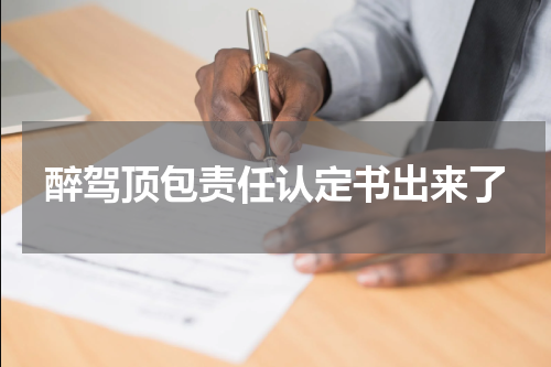 醉驾顶包责任认定书出来了