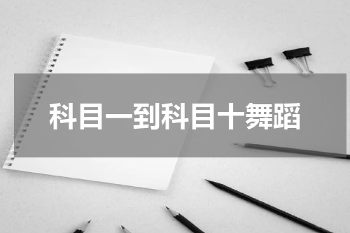 科目一到科目十舞蹈