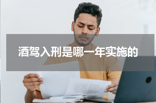 酒驾入刑是哪一年实施的