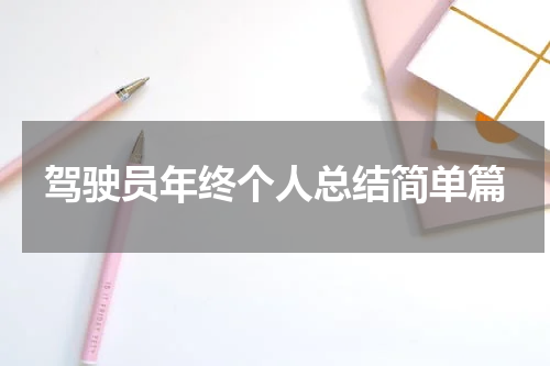 驾驶员年终个人总结简单篇