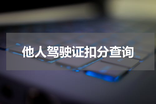 他人驾驶证扣分查询