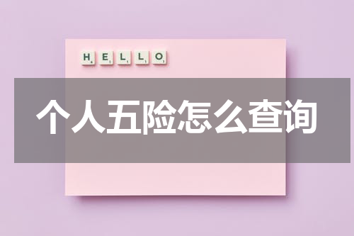 个人五险怎么查询