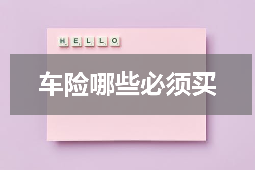 车险哪些必须买