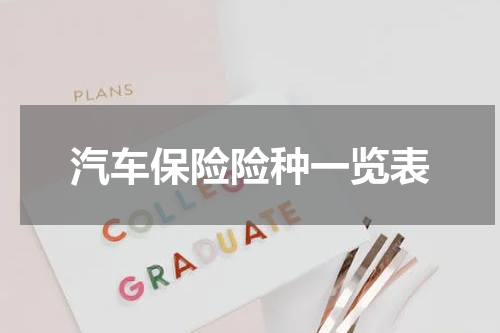 汽车保险险种一览表