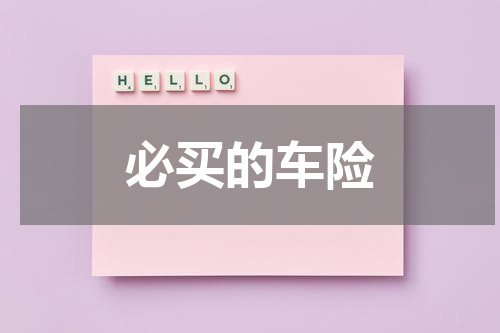 必买的车险