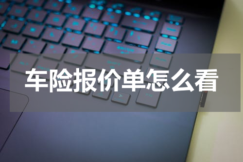 车险报价单怎么看