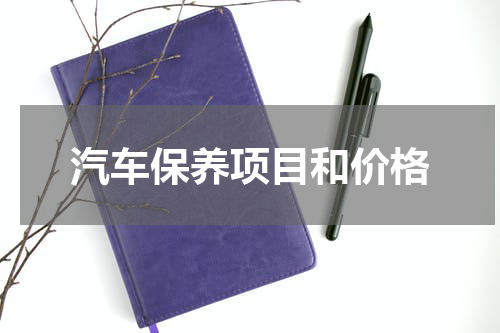 汽车保养项目和价格