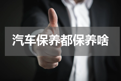 汽车保养都保养啥