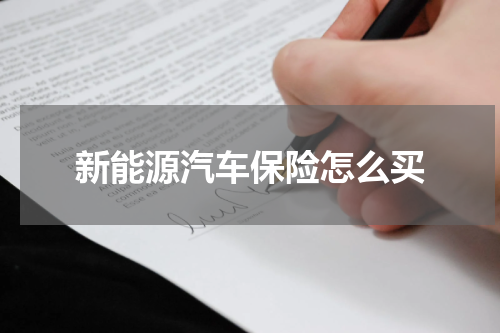 新能源汽车保险怎么买