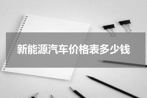 新能源汽车价格表多少钱