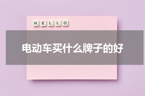 电动车买什么牌子的好