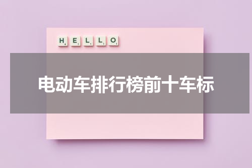 电动车排行榜前十车标