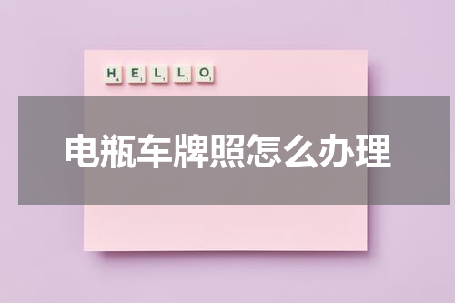 电瓶车牌照怎么办理