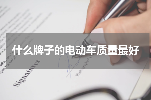 什么牌子的电动车质量最好
