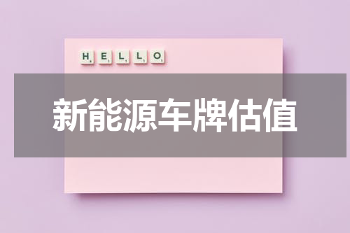 新能源车牌估值