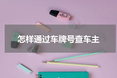 怎样通过车牌号查车主