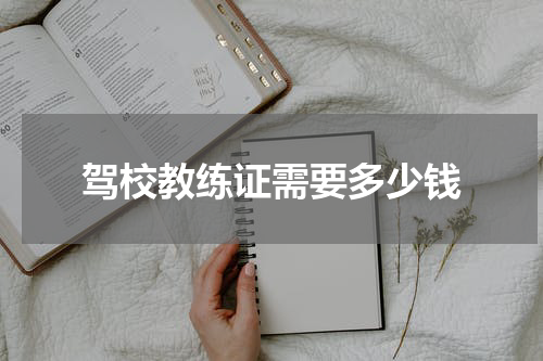 驾校教练证需要多少钱