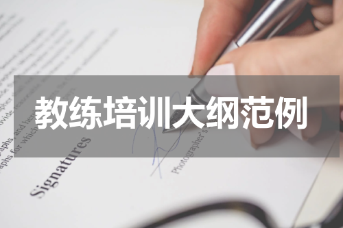 教练培训大纲范例