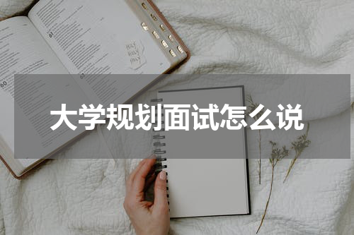 大学规划面试怎么说