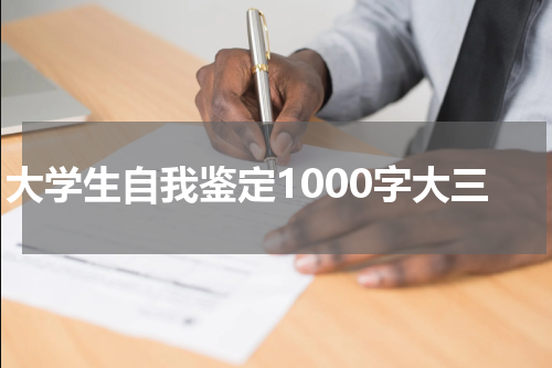 大学生自我鉴定1000字大三
