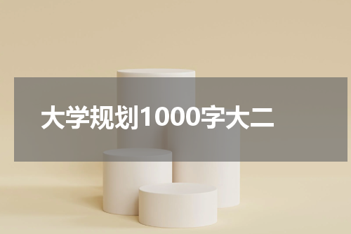 大学规划1000字大二