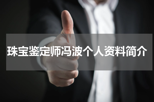 珠宝鉴定师冯波个人资料简介