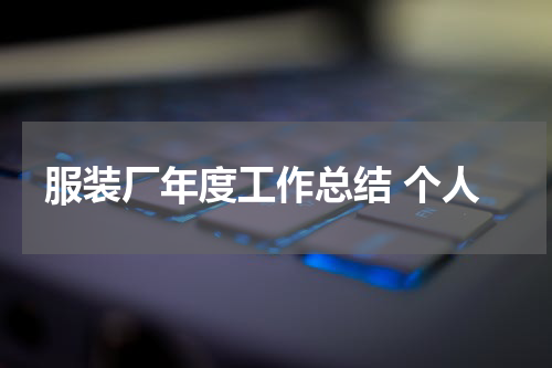 服装厂年度工作总结 个人