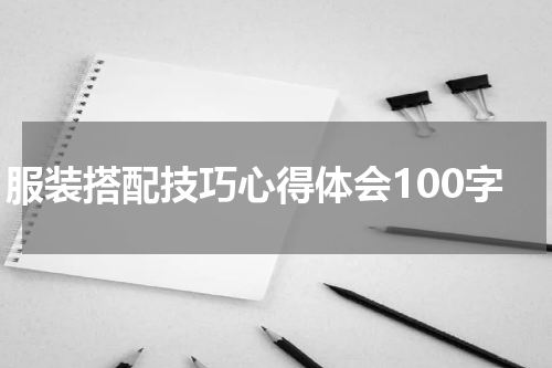 服装搭配技巧心得体会100字