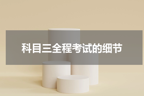 科目三全程考试的细节