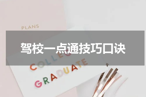 驾校一点通技巧口诀