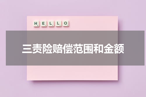 三责险赔偿范围和金额