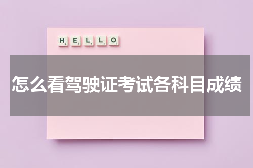 怎么看驾驶证考试各科目成绩