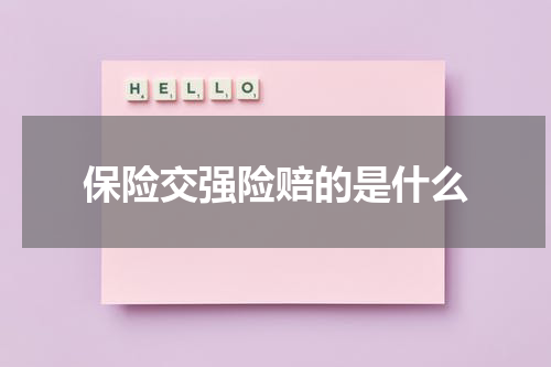 保险交强险赔的是什么