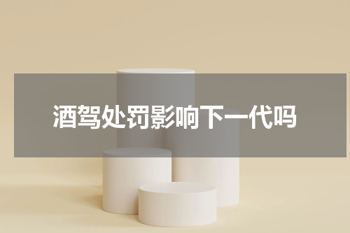 酒驾处罚影响下一代吗