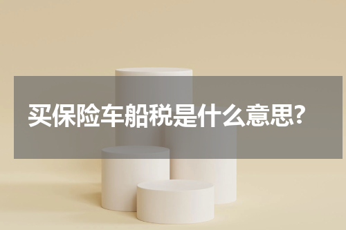 买保险车船税是什么意思?