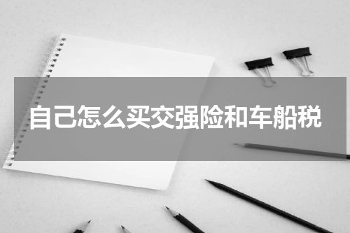 自己怎么买交强险和车船税