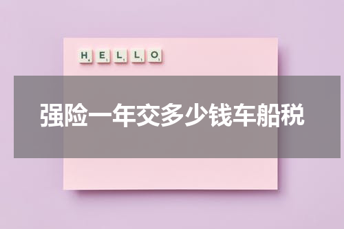 强险一年交多少钱车船税