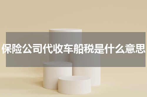 保险公司代收车船税是什么意思