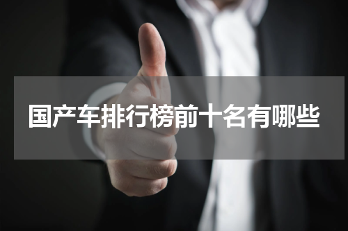 国产车排行榜前十名有哪些
