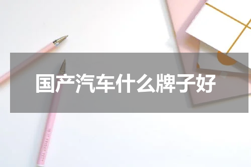 国产汽车什么牌子好