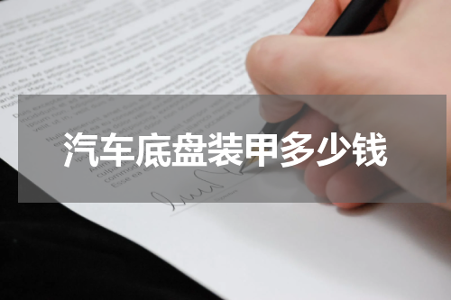 汽车底盘装甲多少钱