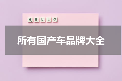 所有国产车品牌大全