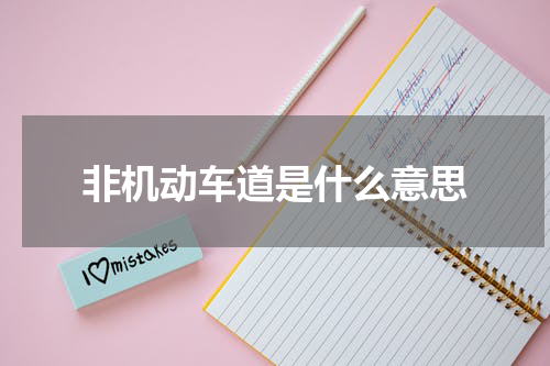 非机动车道是什么意思