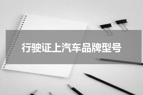 行驶证上汽车品牌型号