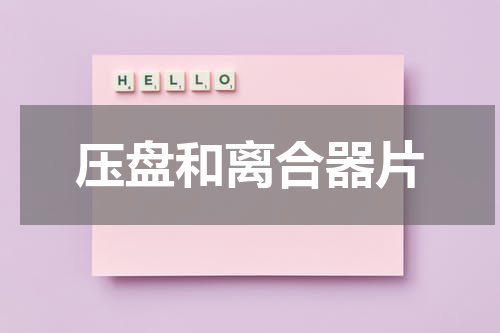 压盘和离合器片