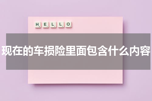 现在的车损险里面包含什么内容
