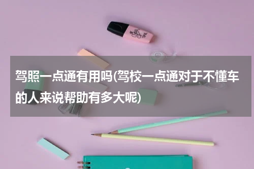 驾照一点通有用吗(驾校一点通对于不懂车的人来说帮助有多大呢)